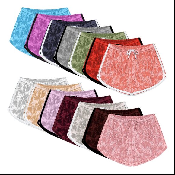 Women's Ultra-Soft Breathable Comfy Solid Velour Velvet Shorts with Drawstring - Picture 14 of 16